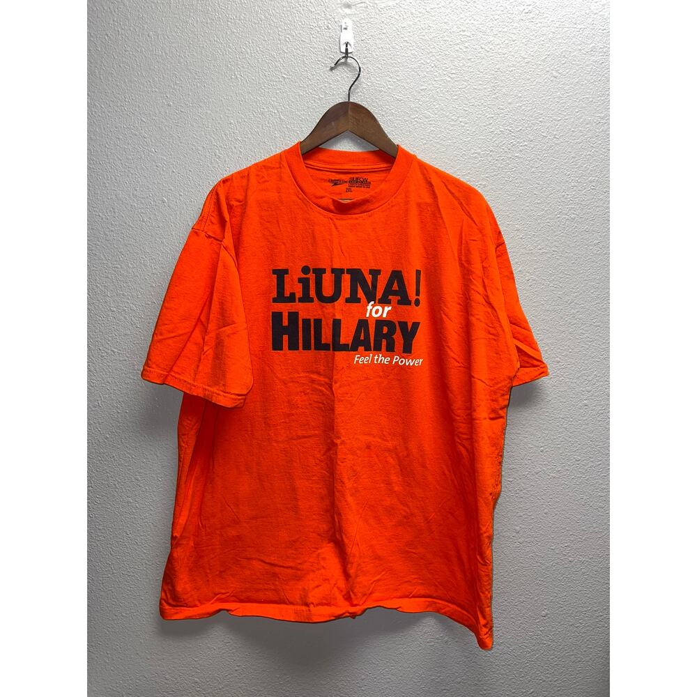Union Line UFCW Shirt Local 1646 Liuna For Hillary Clinton Orange Political 2XL